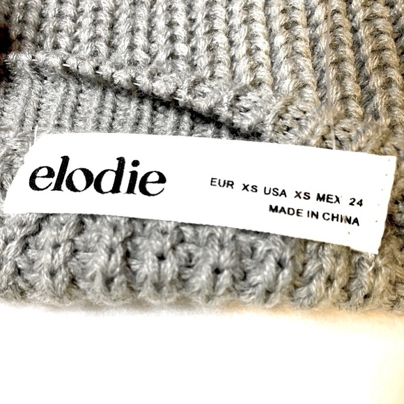 NWT Elodie Cropped Knit Crewneck Long Sleeve Sweater Silvery Grey Size XS - Picture 7 of 9